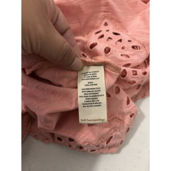 Soft Surroundings Long Midi Coral Pink Dress 3/4 Sleeve Women 1X - Picture 9 of 11